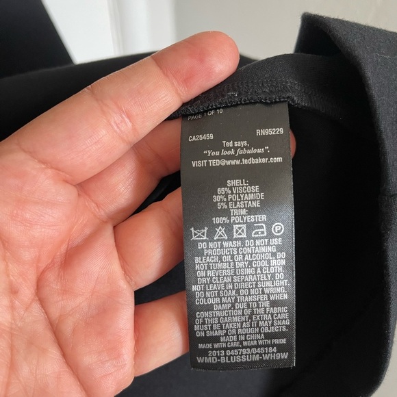 Ted Baker-Blussum Broderie Trim A-Line Dres - Picture 9 of 10